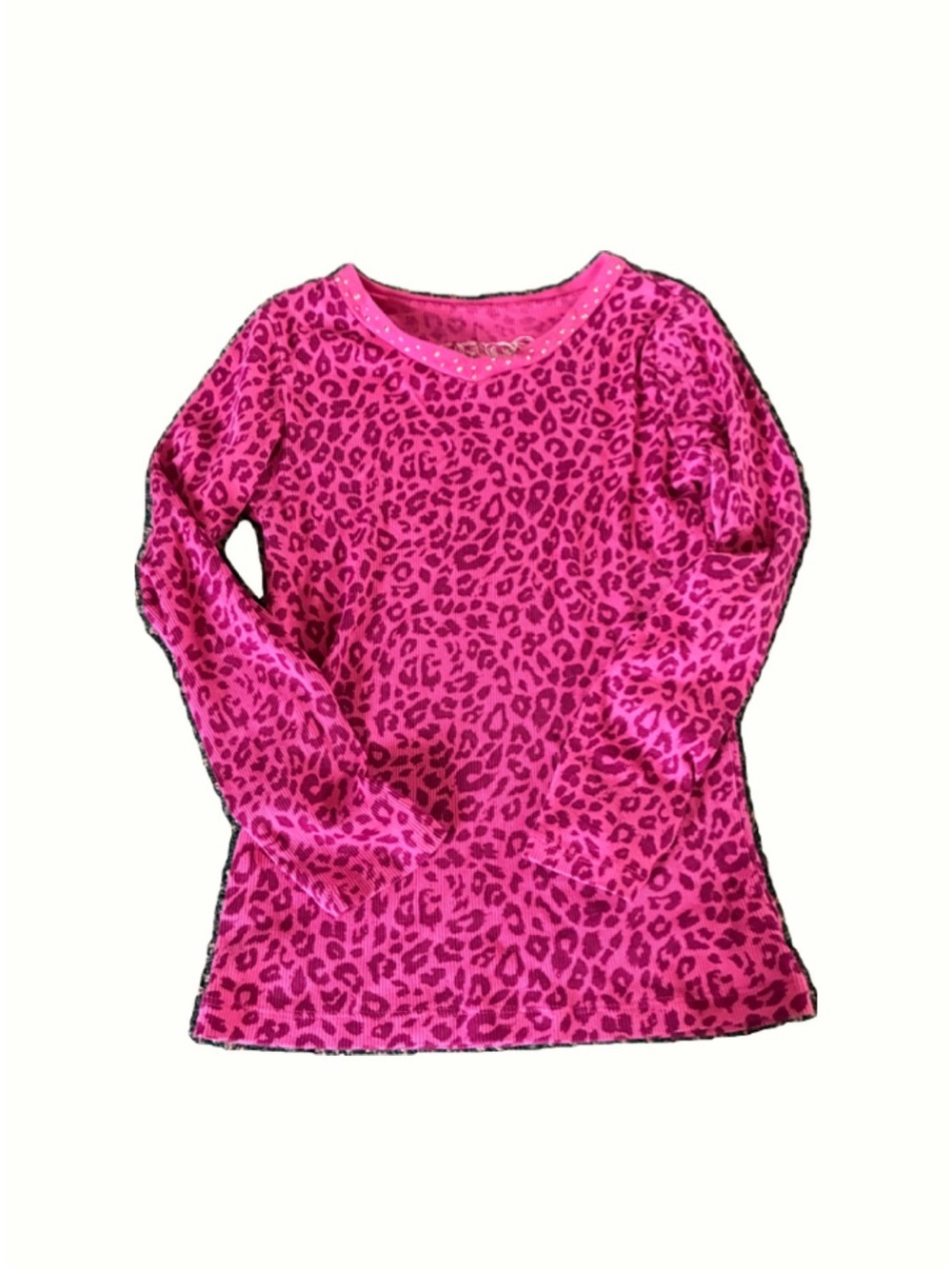 Place Bright Pink Leopard Print Long Sleeve Tee